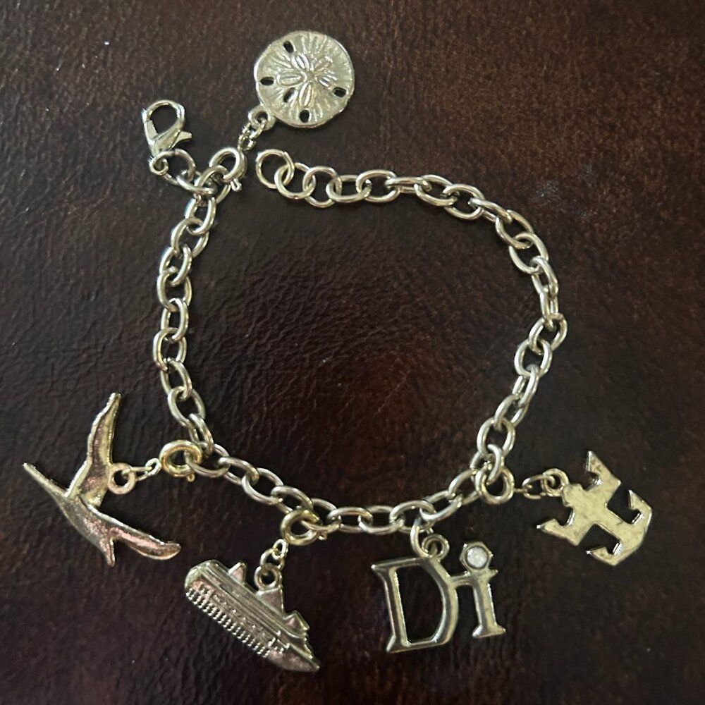 Vintage Diamond International Di Charm Bracelet with 4 Charms